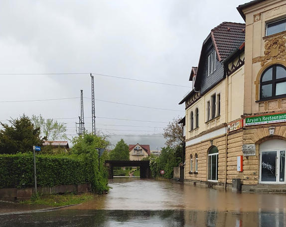 Zu &Uuml;berschwemmungen kam es auch in Sollstedt (Foto: Torsten Barth)